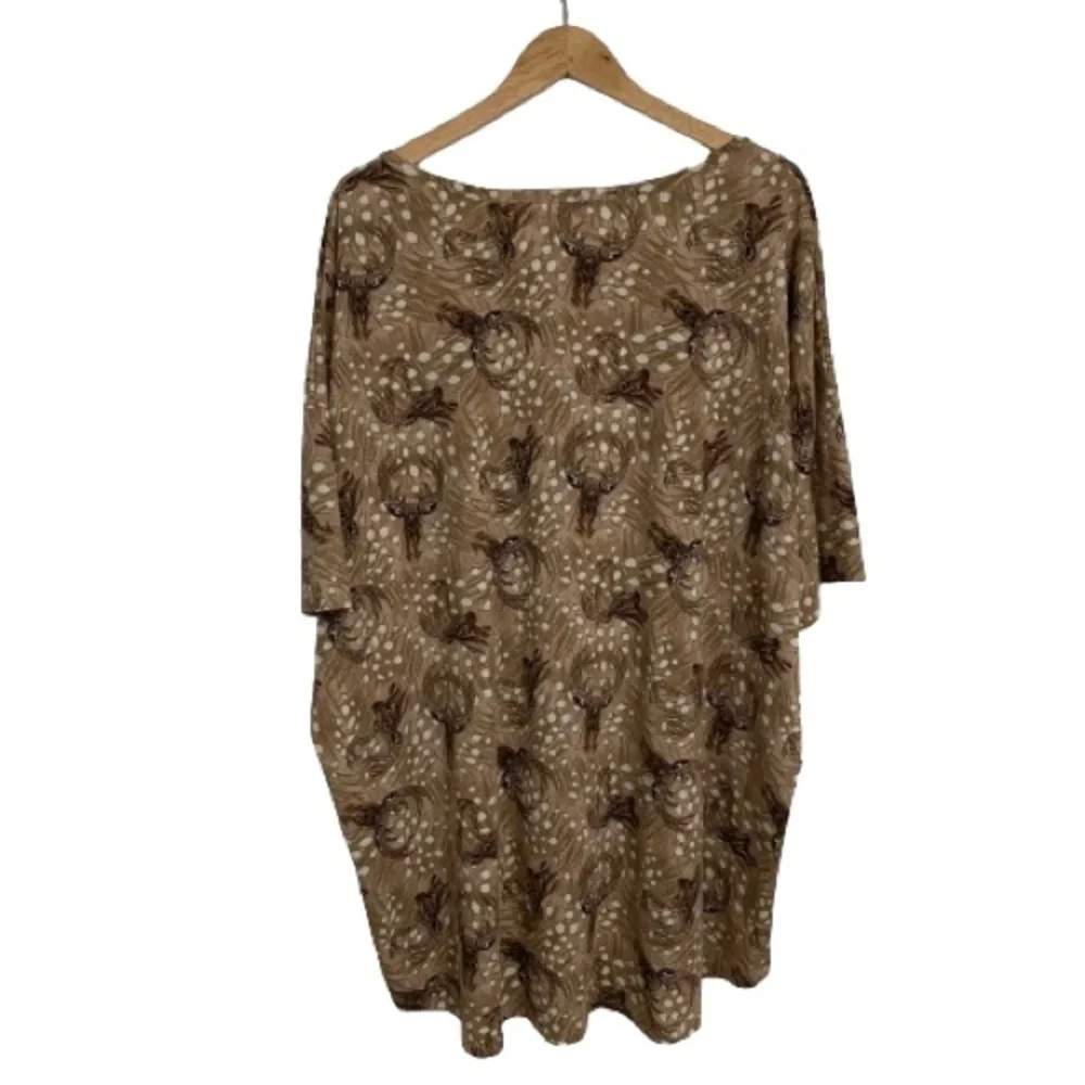 Lularoe Plus Size Deer/Elk Print Irma Tunic Top Size 3X